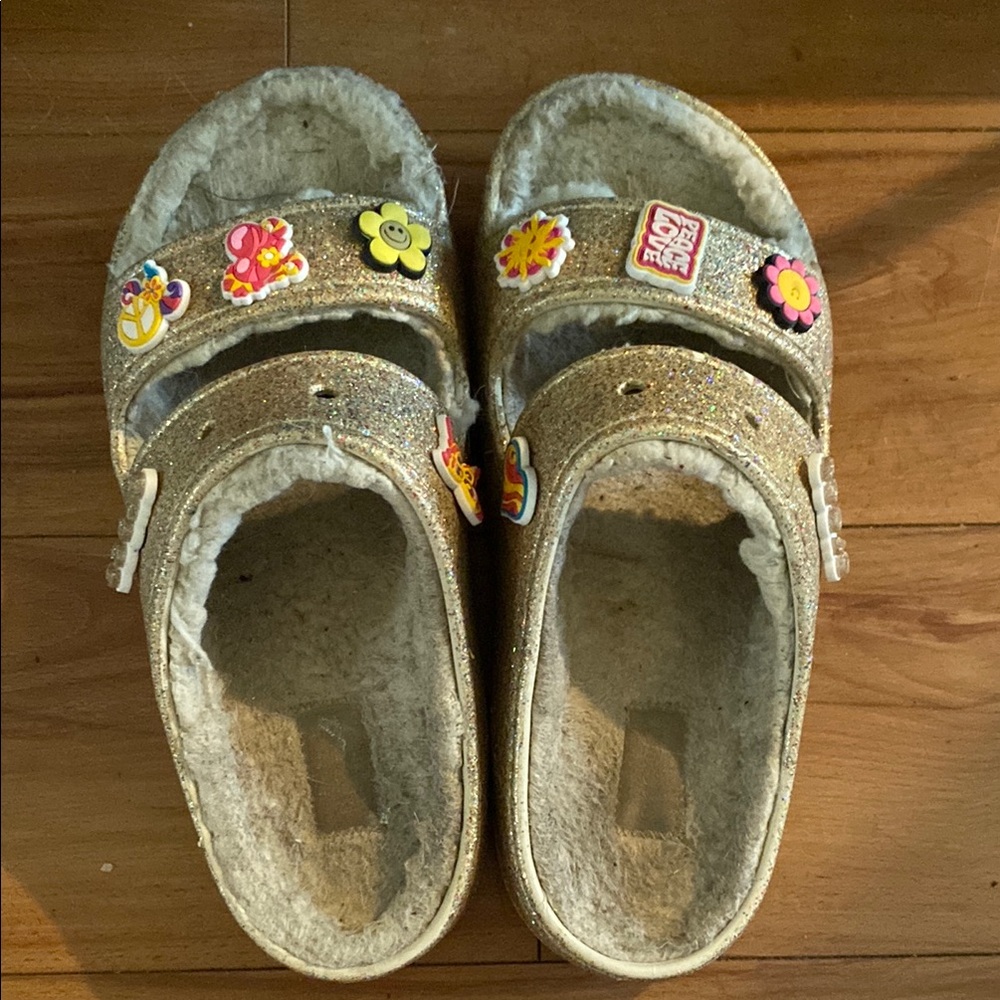 Kids Glittery Sandals with Fun Patches